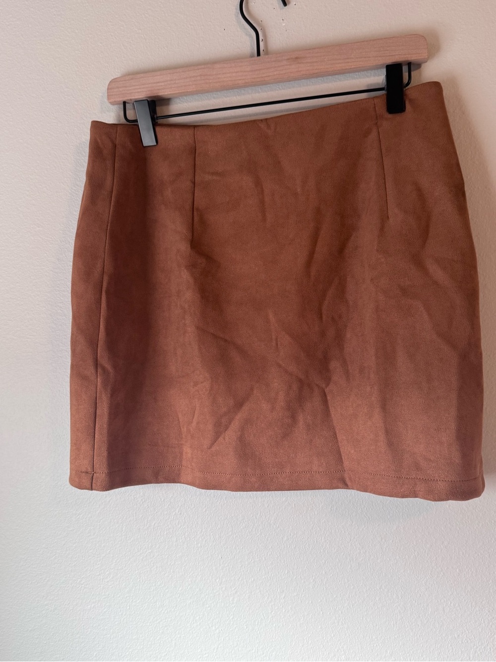 Classic Brown Faux Suede Mini Skirt